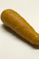 Carrot isolated on a White textured background with a dark shadow