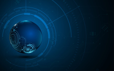 digital tech engineering design concept sphere