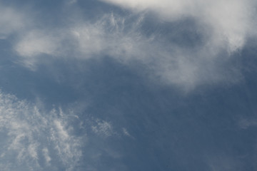 Fantastic soft white clouds against blue sky