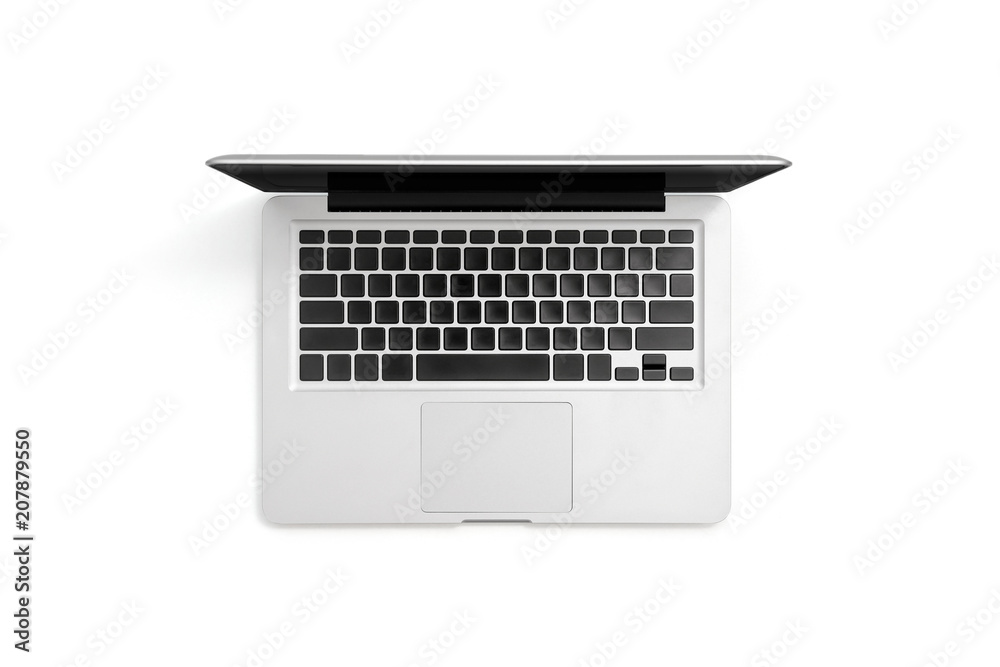 Wall mural Modern laptop computer isolated on a white background with clipping path.