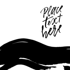 Abstract wave shape ink painted background with a place for your text.