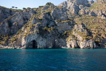 Fototapeta premium A view of the Amalfi Coast between Sorrento and Positano. Campania. Italy