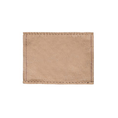 Blank leather jeans label, isolated on a white background with clipping path.