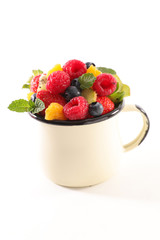 fruit salad in mug