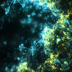 Abstract fractal sparkling pattern, digital artwork for creative graphic design