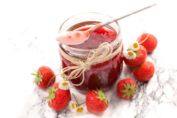 strawberry jam and spoon