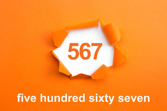Number 567 - Number written text five hundred sixty seven