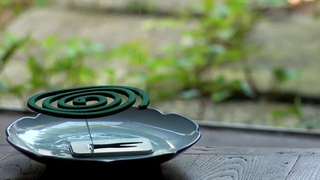 TOKYO,  JAPAN : Green MOSQUITO COIL in Japanese house in summer season.