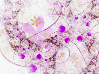 Purple fractal floral texture, digital artwork for creative graphic design