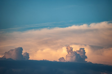Fototapeta premium Bright sunset sky with clouds