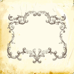 Vector baroque of vintage elements for design. 
