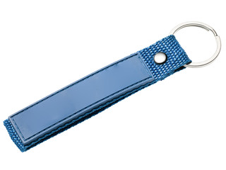 blue keychain in white backgroud ready for template