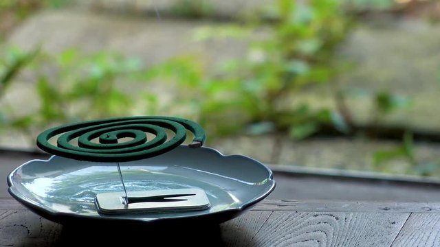 TOKYO,  JAPAN : Green MOSQUITO COIL in Japanese house in summer season.