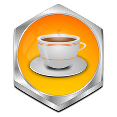 Button with a Cup of Coffee - 3D illustration