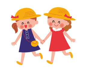 手を繋ぐ女の子