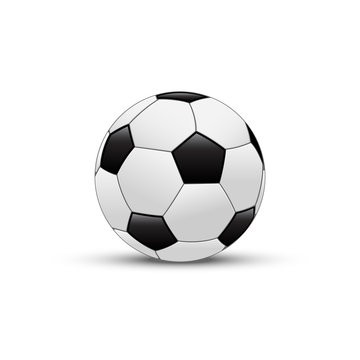 Vector soccer ball isolated on white background. Realistic football ball. 
