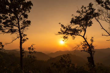 sunset view in golden hour