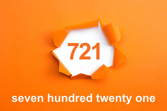 Number 721 - Number written text seven hundred twenty one