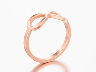 Naklejka premium 3D illustration rose gold simple infinity ring