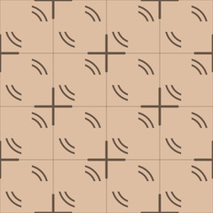 Beige and brown geometric ornament. Seamless pattern