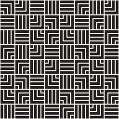 Abstract geometric pattern with stripes. Vector seamless background. Black and white lattice texture.