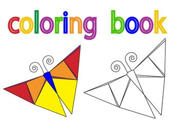 book coloring butterfly, one