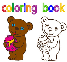 book coloring, bear