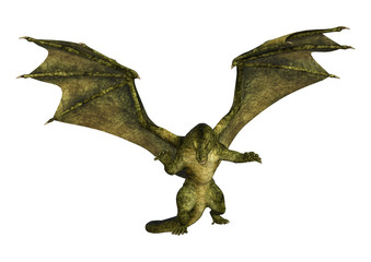 3D Rendering Fantasy Dragon on White