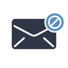 4845055 Envelope icon, multimedia icon with not allowed sign. Envelope icon and block, forbidden, prohibit symbol