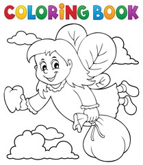 Coloring book tooth fairy theme 1