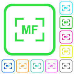 Camera manal focus mode vivid colored flat icons