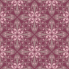 Floral red seamless background