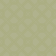 Olive green geometric print. Seamless pattern