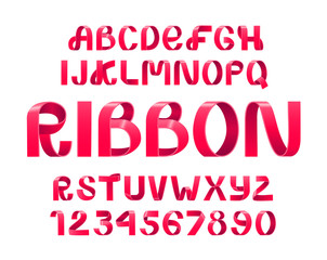 Red Ribbon script font.