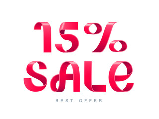 Sale 15 percent off.