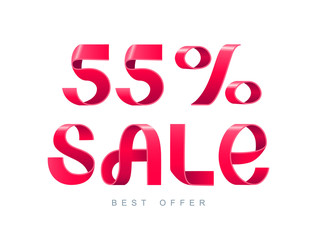 Sale 55 percent off.
