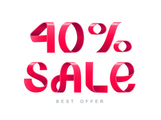 Sale 40 percent off.