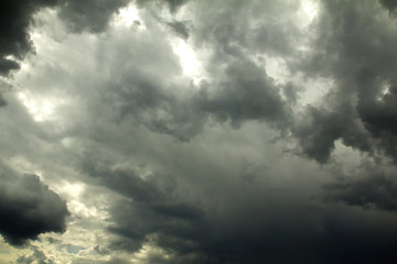 Dark Clouds in the Sky Before a Strong Rain