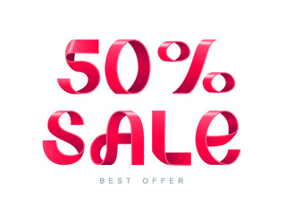 Sale 50 percent off.