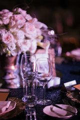 decorations holiday  restaurant flowers glasses