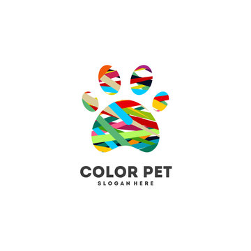 Abstract Pet Paw logo designs concept vector, Colorful Paw logo icon