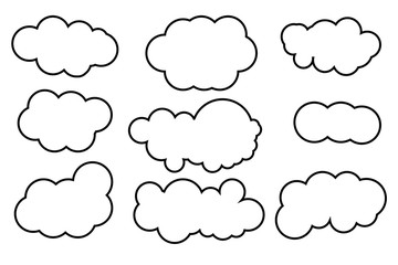 Siluetas y formas de nubes. 