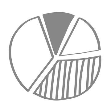 Handgezeichnetes Tortendiagramm in grau