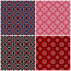 Set of seamless backgrounds with geometric patterns