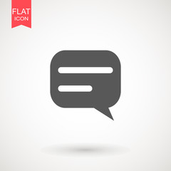 Speech bubble icon. Chat Flat vector. Comment icon. ON white background.