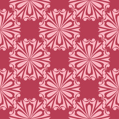 Red floral seamless pattern