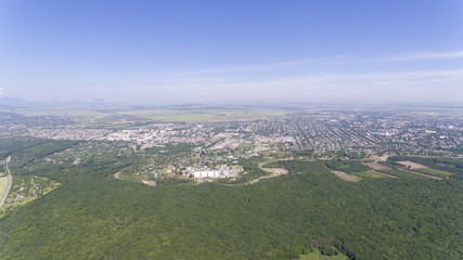 Obraz premium Panorama from the height of the Russian village
