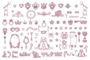 vector royal jewelry collection of Little Princess
