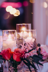 decorations holiday  restaurant flowers glasses