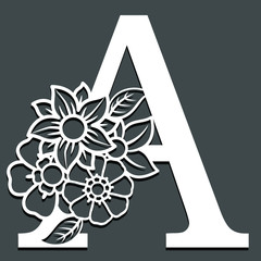 Buchstaben mit Blumen für Monogramm oder Initialen